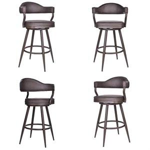 Justin 30&quot Barstool in Vintage Brown Faux Leather (Set of 4)