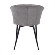 Armen Living Lulu Modern Velvet & Metal Dining Arm Chair in Gray/Black