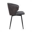Armen Living Ava Modern Faux Leather Dining Arm Chair in Gray and Black