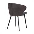 Armen Living Ava Modern Faux Leather Dining Arm Chair in Gray and Black