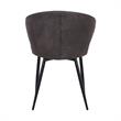 Armen Living Ava Modern Faux Leather Dining Arm Chair in Gray and Black