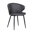 Armen Living Ava Modern Faux Leather Dining Arm Chair in Gray and Black