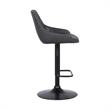 Armen Living Anibal Modern Faux Leather Adjustable Barstool in Black and Gray