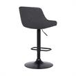 Armen Living Anibal Modern Faux Leather Adjustable Barstool in Black and Gray