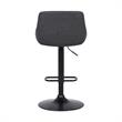 Armen Living Anibal Modern Faux Leather Adjustable Barstool in Black and Gray