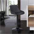 Armen Living Anibal Modern Faux Leather Adjustable Barstool in Black and Gray