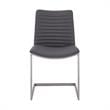 Armen Living April Faux Leather & Metal Dining Chair in Gray/Silver (Set of 2)