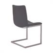 Armen Living April Faux Leather & Metal Dining Chair in Gray/Silver (Set of 2)