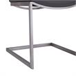 Armen Living April Faux Leather & Metal Dining Chair in Gray/Silver (Set of 2)