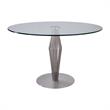Armen Living Lindsey Stainless Steel & Glass Dining Table in Gray/Chrome
