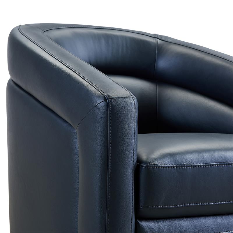 Armen Living Desi Modern Leather Swivel Accent Chair in Black