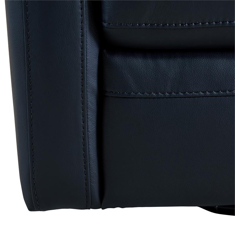 Armen Living Desi Modern Leather Swivel Accent Chair in Black