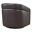 Armen Living Desi Contemporary Leather Swivel Accent Chair in Espresso