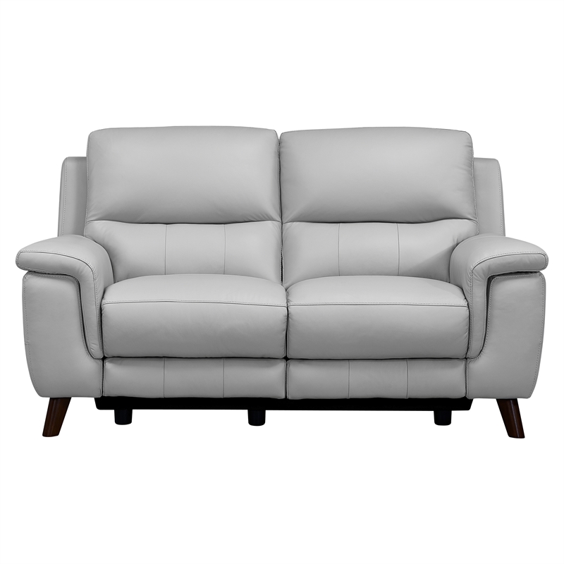 Armen Living Lizette Contemporary Genuine Leather Loveseat in Espresso