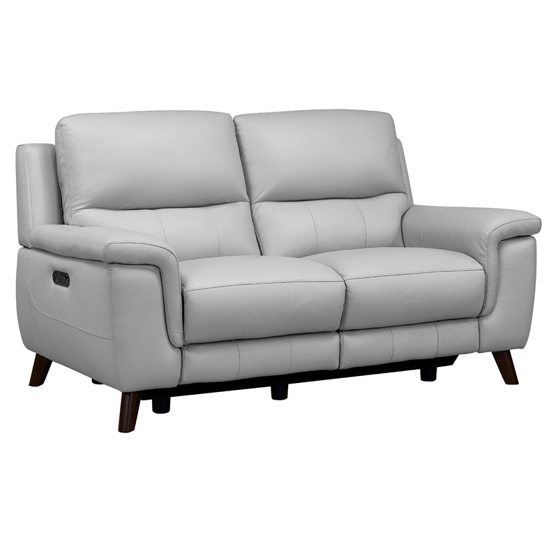 Armen Living Lizette Contemporary Genuine Leather Loveseat in Espresso