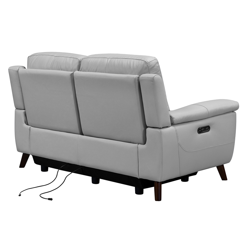 Armen Living Lizette Contemporary Genuine Leather Loveseat in Espresso