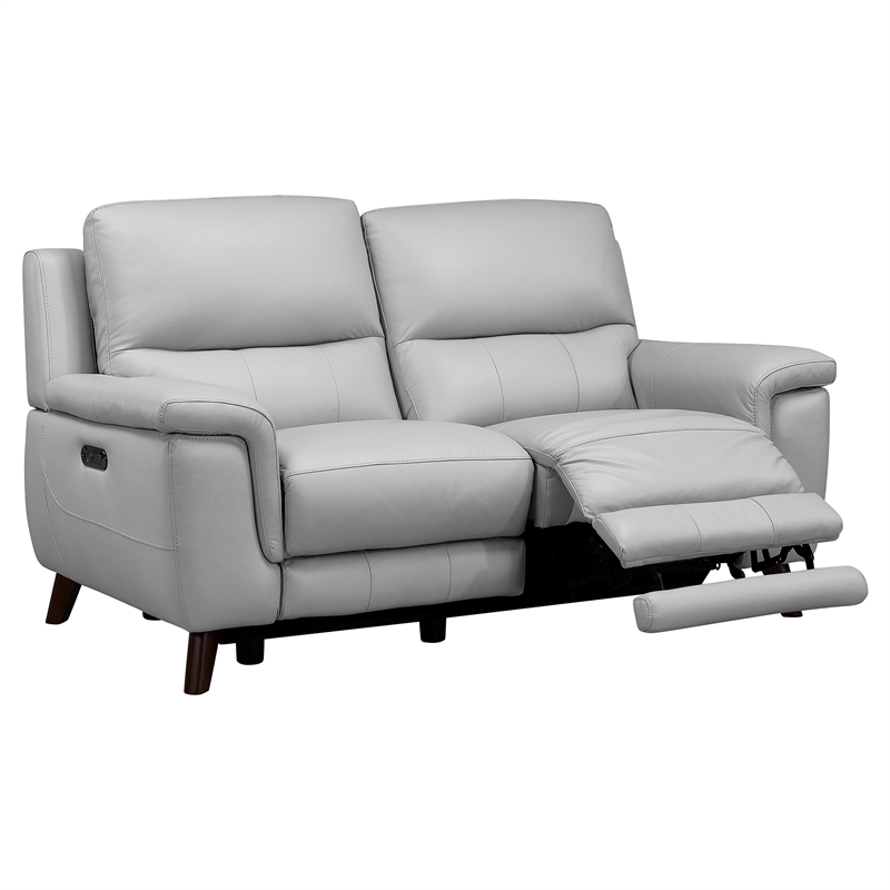 Armen Living Lizette Contemporary Genuine Leather Loveseat in Espresso