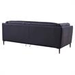 Armen Living Primrose Contemporary Genuine Leather Sofa in Blue