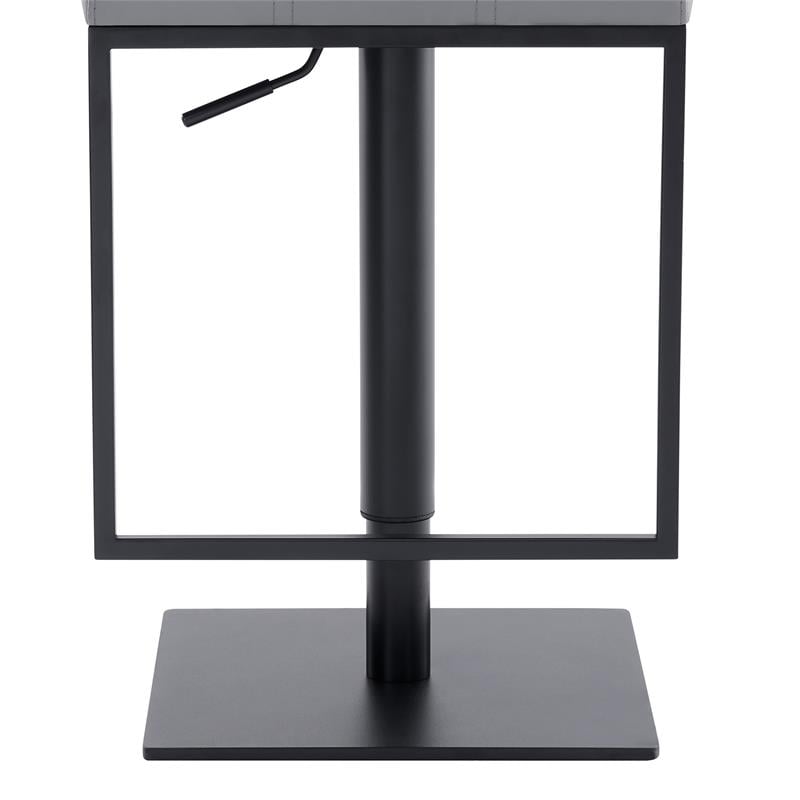Armen Living Michele Modern Faux Leather Swivel Bar Stool in Gray/Black