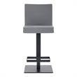 Armen Living Legacy Modern Faux Leather Swivel Bar Stool in Gray/Black