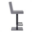Armen Living Legacy Modern Faux Leather Swivel Bar Stool in Gray/Black