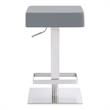 Armen Living Kaylee Modern Faux Leather Swivel Bar stool in Gray/Stainless Steel