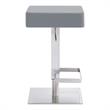 Armen Living Kaylee Modern Faux Leather Swivel Bar stool in Gray/Stainless Steel