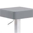 Armen Living Kaylee Modern Faux Leather Swivel Bar stool in Gray/Stainless Steel