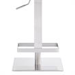 Armen Living Kaylee Modern Faux Leather Swivel Bar stool in Gray/Stainless Steel