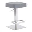 Armen Living Kaylee Modern Faux Leather Swivel Bar stool in Gray/Stainless Steel