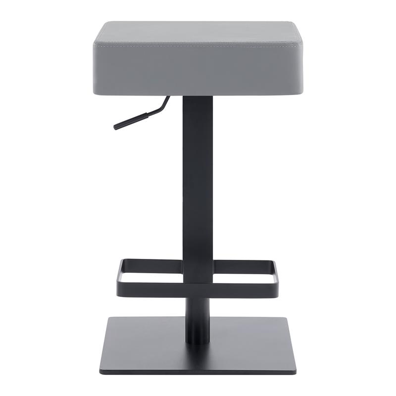 Armen Living Kaylee Modern Faux Leather Swivel Bar stool in Gray/Black