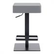 Armen Living Kaylee Modern Faux Leather Swivel Bar stool in Gray/Black