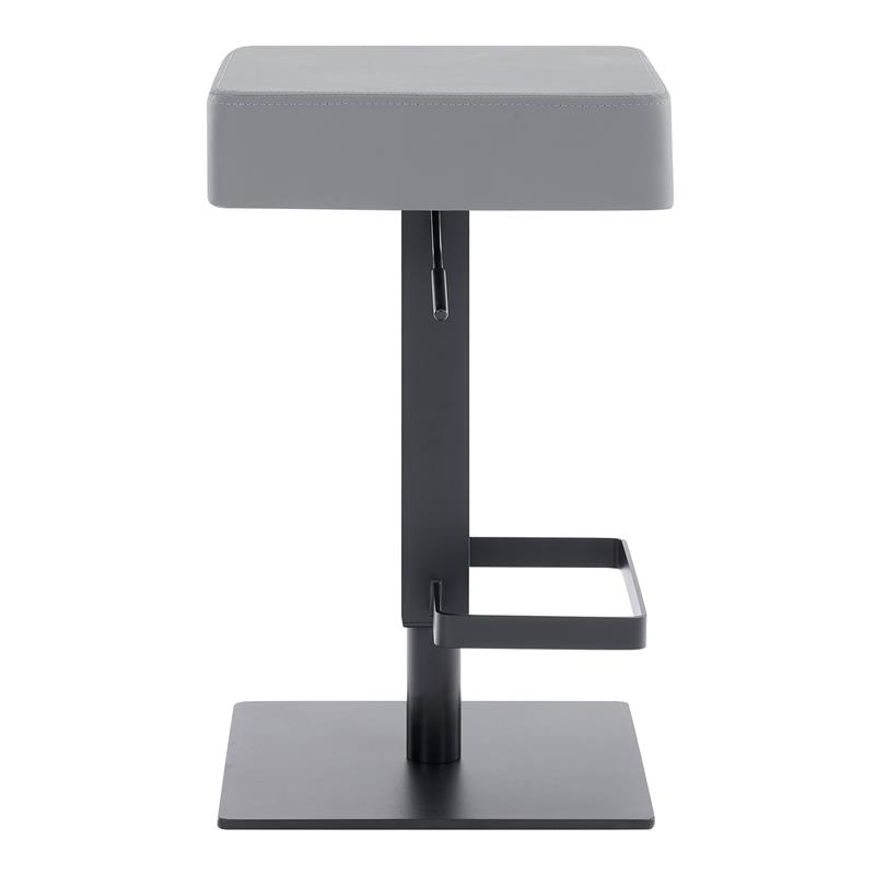 Armen Living Kaylee Modern Faux Leather Swivel Bar stool in Gray/Black