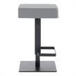 Armen Living Kaylee Modern Faux Leather Swivel Bar stool in Gray/Black