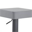 Armen Living Kaylee Modern Faux Leather Swivel Bar stool in Gray/Black