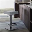Armen Living Kaylee Modern Faux Leather Swivel Bar stool in Gray/Black