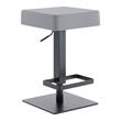 Armen Living Kaylee Modern Faux Leather Swivel Bar stool in Gray/Black
