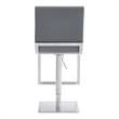 Armen Living Victory Modern Faux Leather Swivel Bar stool in Gray