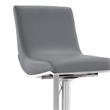 Armen Living Victory Modern Faux Leather Swivel Bar stool in Gray