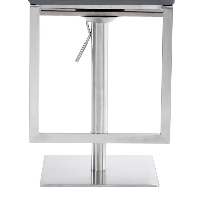 Armen Living Victory Modern Faux Leather Swivel Bar stool in Gray