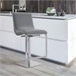Armen Living Victory Modern Faux Leather Swivel Bar stool in Gray