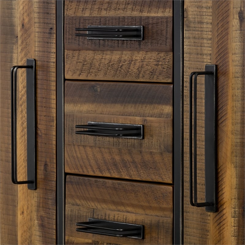 Armen Living Cusco Modern Wood Buffet Cabinet in Acacia Brown