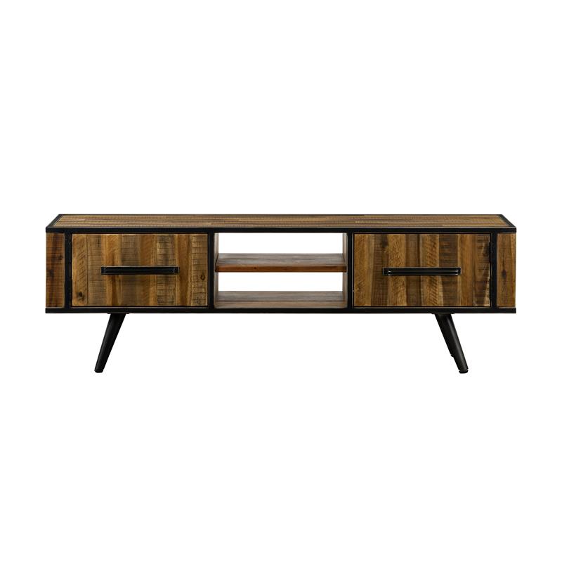 Armen Living Cusco Modern Wood TV Stand in Acacia Brown for TVs up to 64