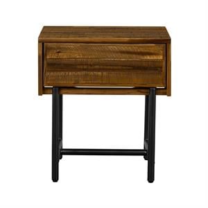 Armen Living Cusco Modern Wood Single Drawer Night stand in Brown