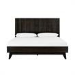 Armen Living Baly Wood Platform King Bed with Antique Brass Accents in Brown