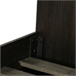 Armen Living Baly Wood Platform King Bed with Antique Brass Accents in Brown