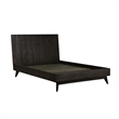 Armen Living Baly Wood Platform Queen Bed with Antique Brass Accents in Brown