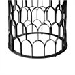 Armen Living Gatsby Modern Metal & Faux Concrete Dining Room Table in Oak/Black