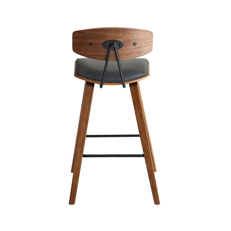 Armen Living Fox Modern Faux Leather Kitchen Counter Stool in Gray