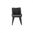 Armen Living Alana Upholstered Fabric & Wood Dining Chair in Charcoal (Set of 2)